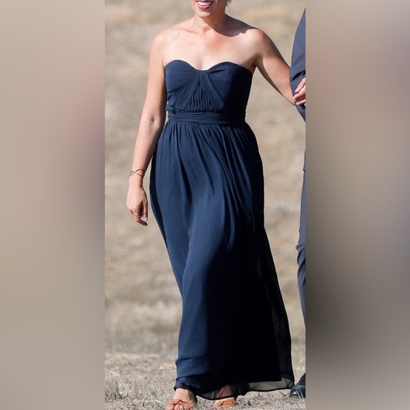Birdy Gray | Navy Blue Bridesmaid Dress Convertible Size Medium - Picture 5 of 15